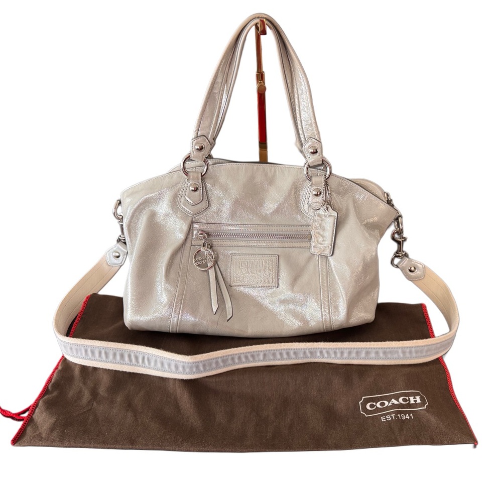 COACH 16285 POPPY ROCKER SOFT LEATHER SATCHEL BAG Crossbody Stardust